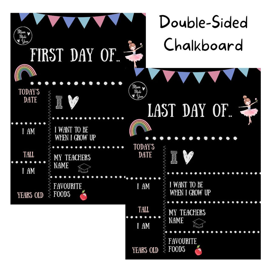 First Day Of / Last Day Of Chalkboard (Double-Sided) - Pink Version *NEW*