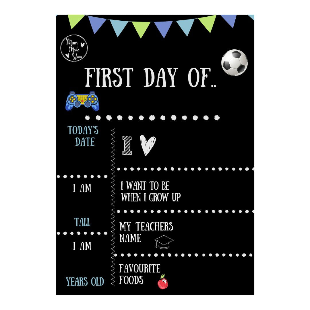 First Day Of / Last Day Of Chalkboard (Double-Sided) - Blue Version *NEW*