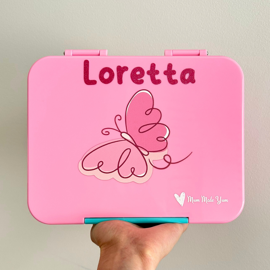 Bento Lunchbox (Large) - Floss Pink Butterfly