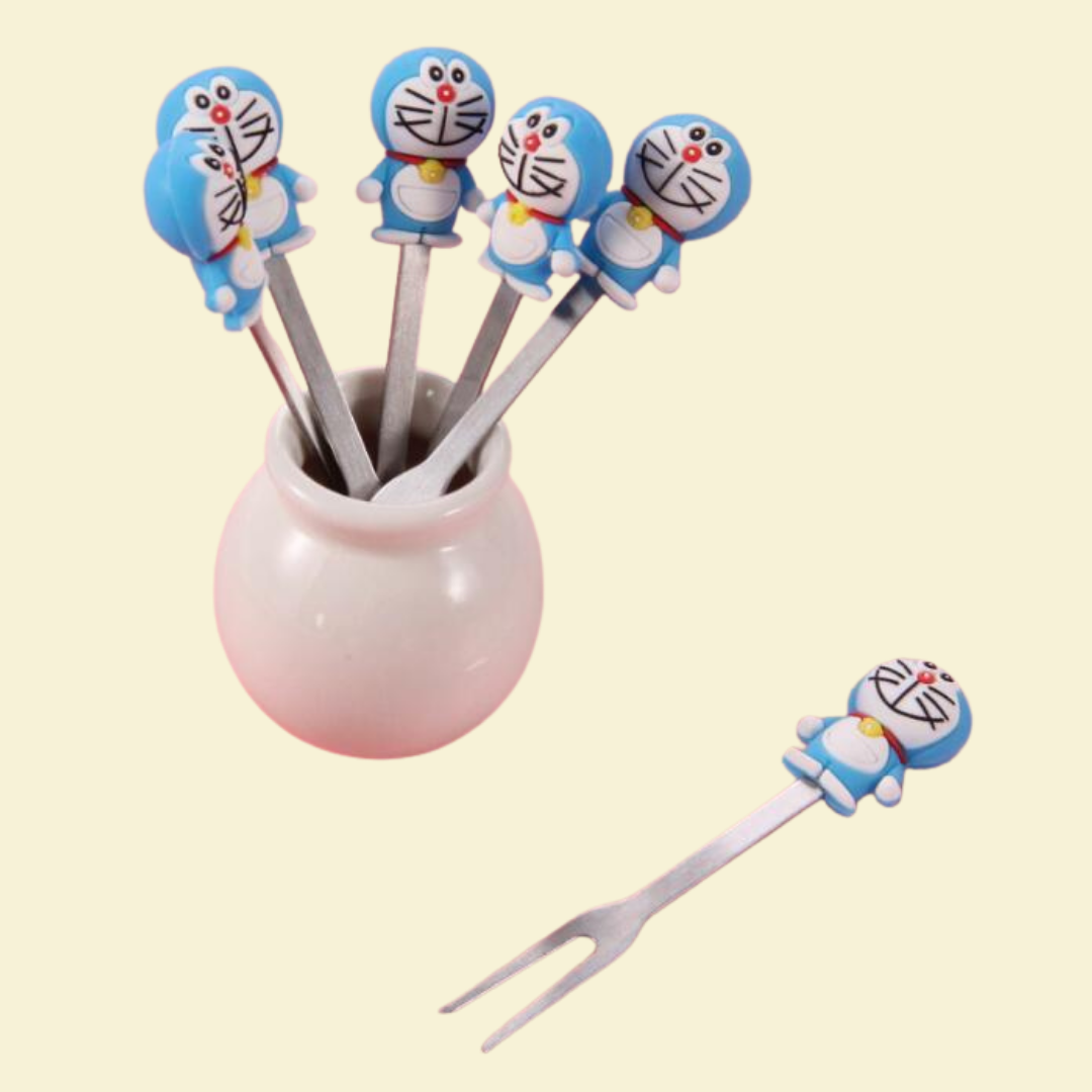 Food Picks/ Forks - Doraemon (6 Pieces)