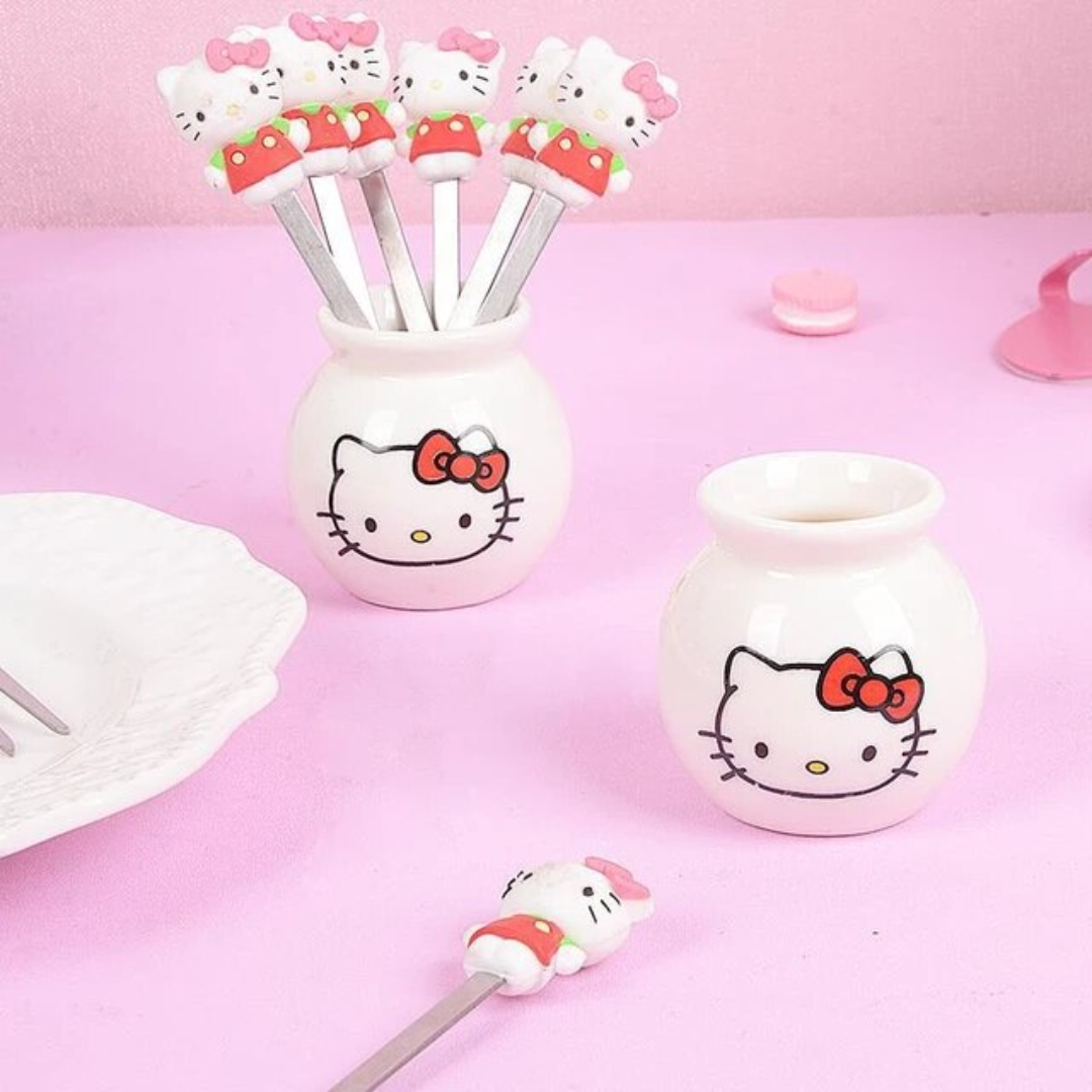 Food Picks/ Forks - Hello Kitty (6 Pieces)2