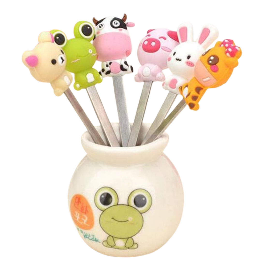 Food Picks/ Forks - Cute Animals (6 Pieces)