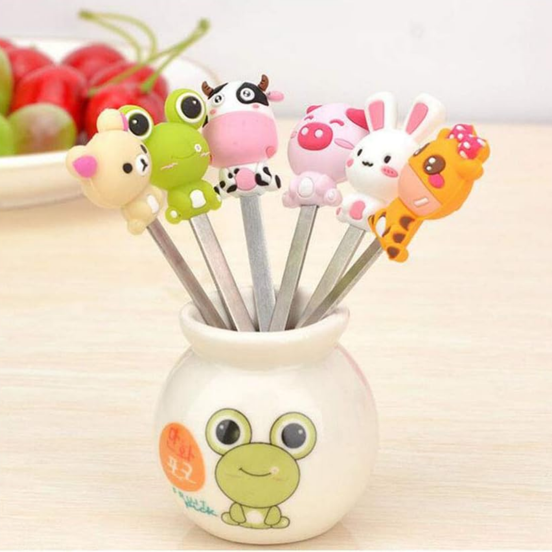 Food Picks/ Forks - Cute Animals (6 Pieces)