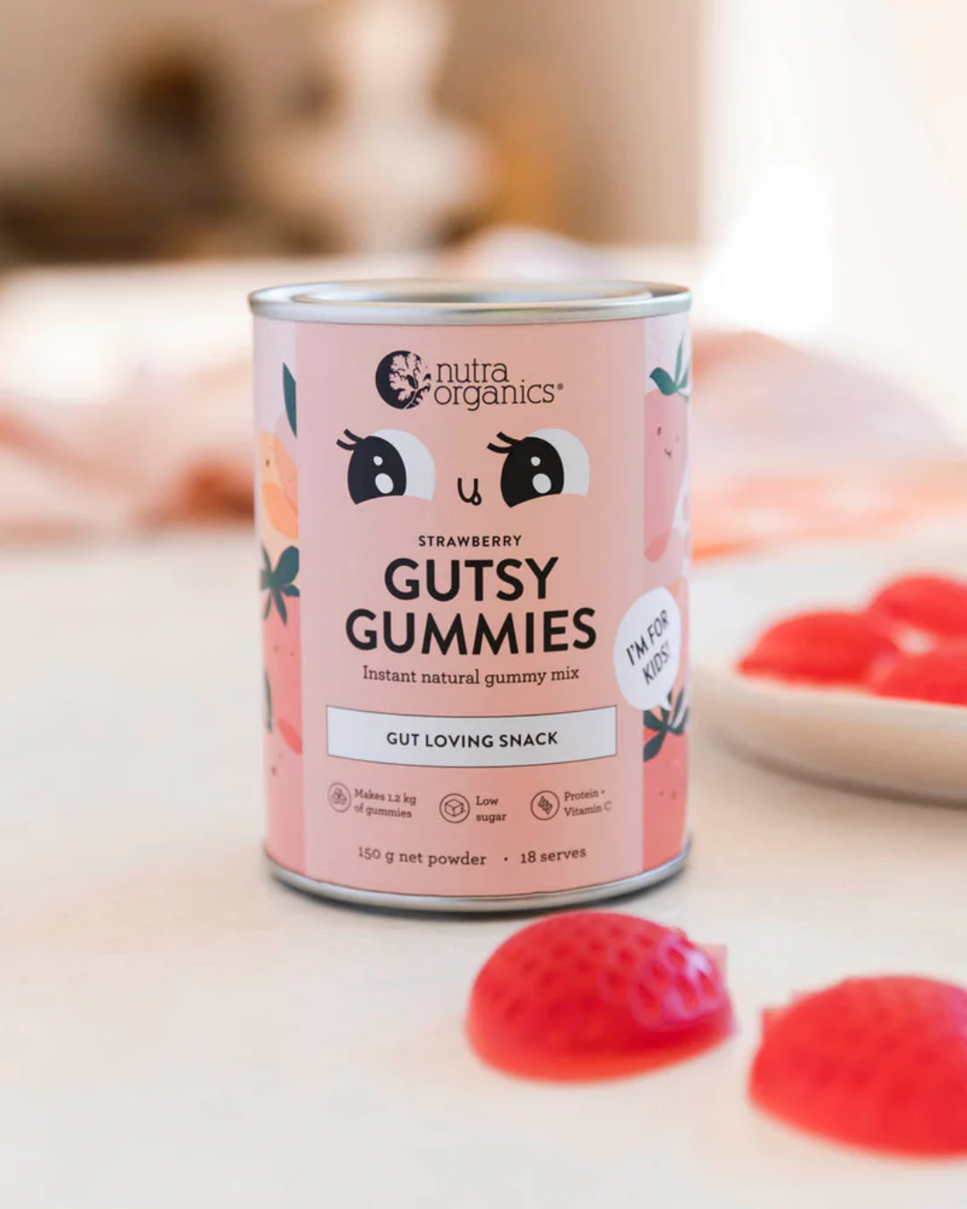 Nutra Organics Gutsy Gummies 150g - Strawberry