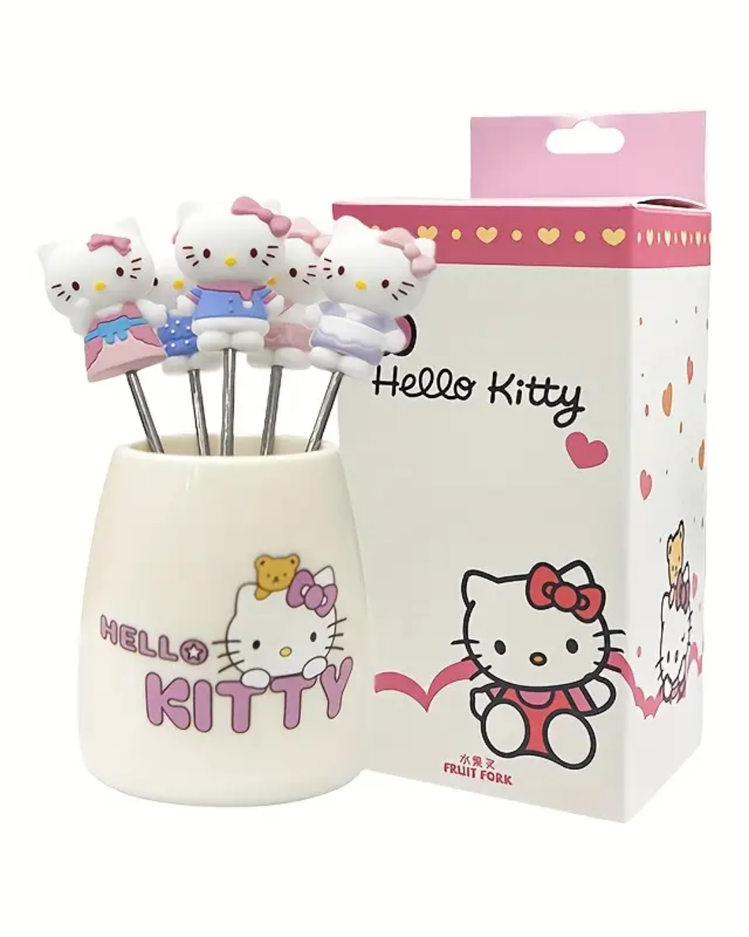 Food Picks/ Forks - Hello Kitty (5 Pieces)