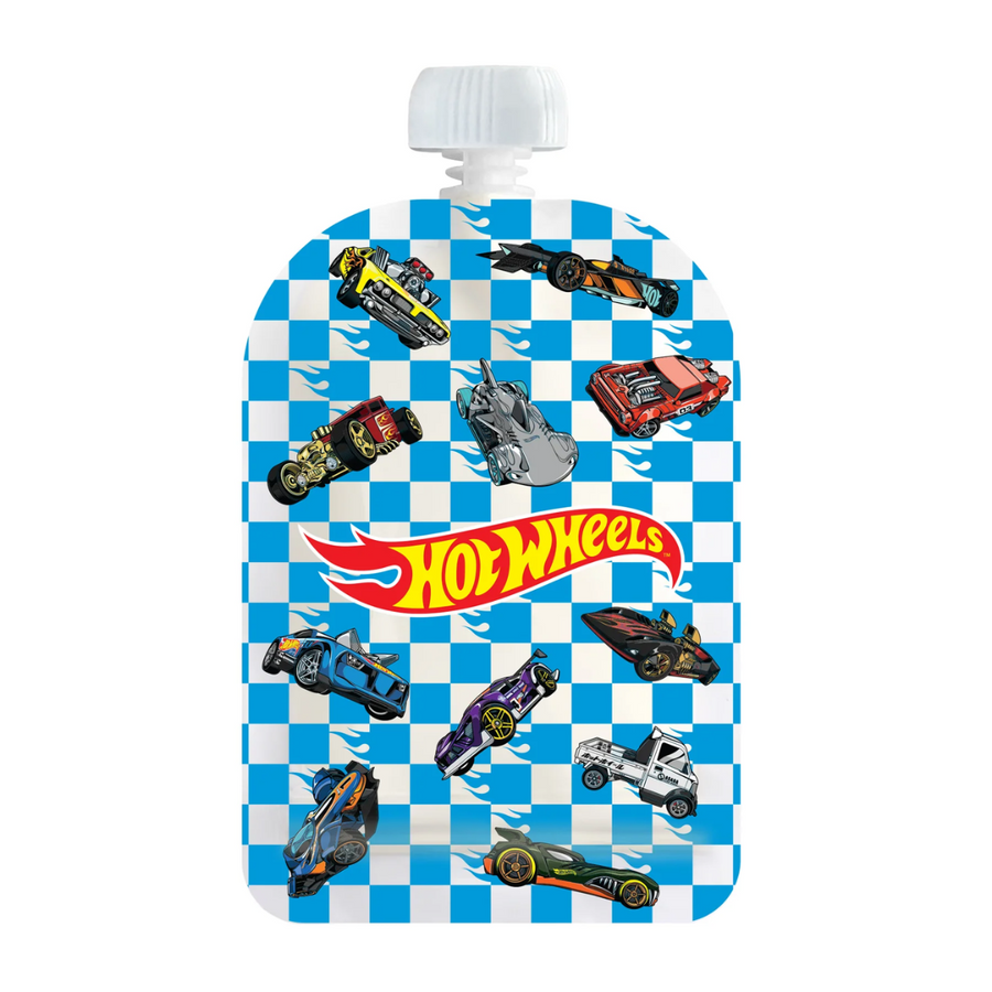 Sinchies 150ml Reusable Food Pouches - Hot Wheels Rapid Racer - Pack: 5