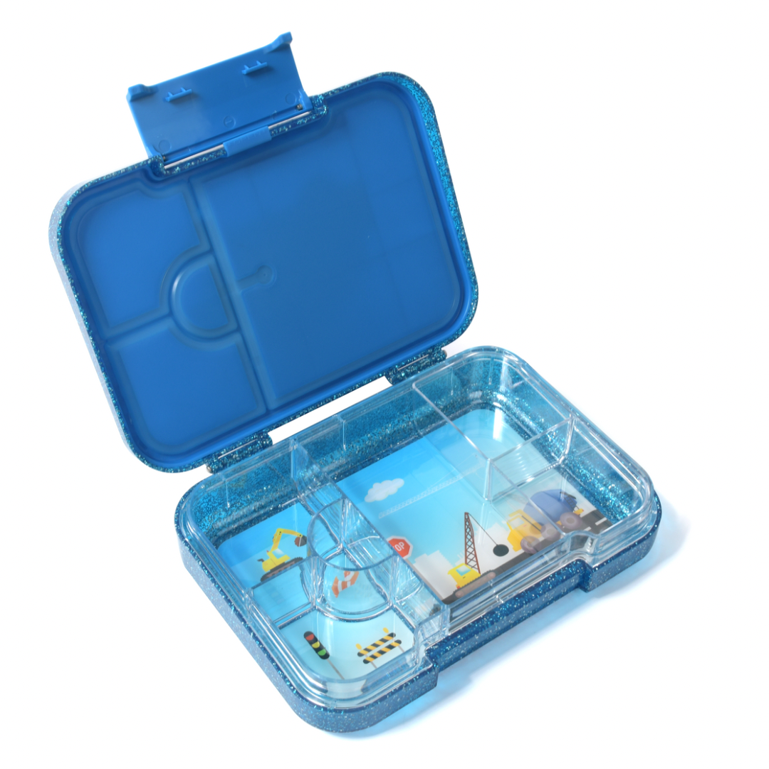Bento Lunchbox (Medium) - Sparkle Blue Construction