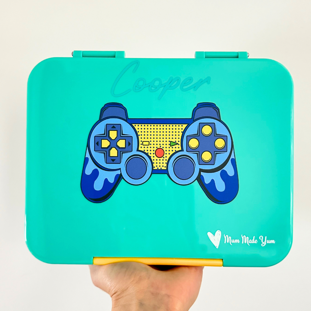 Bento Lunchbox (Large) - Teal Gamer personalised