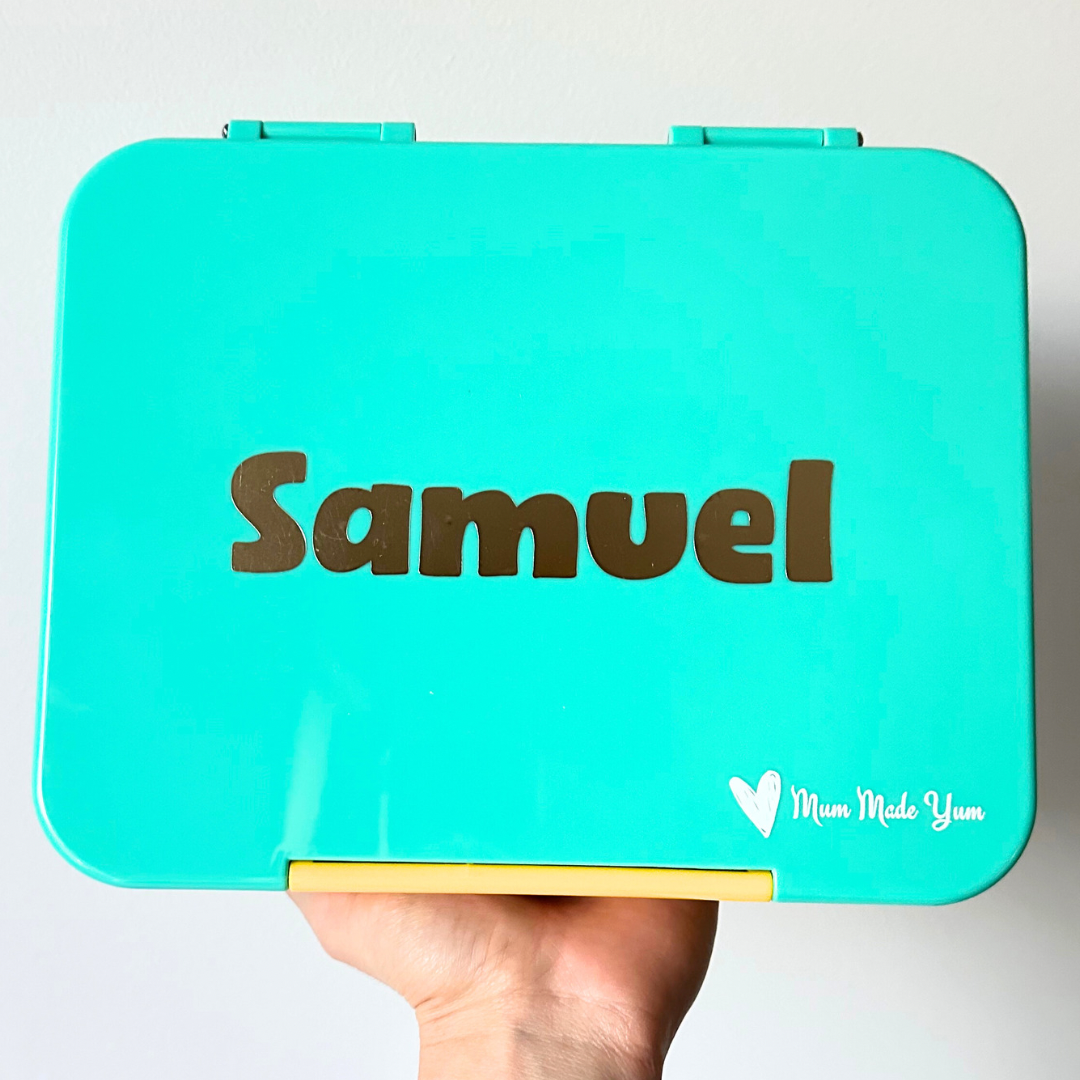 Bento Lunchbox (Large) - Teal (Yellow Clip) personalised