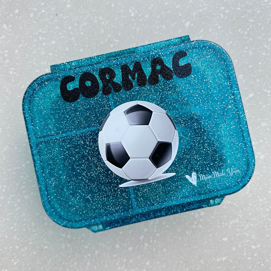 Bento Lunchbox (Mini Snack) - Sparkle Teal Soccer