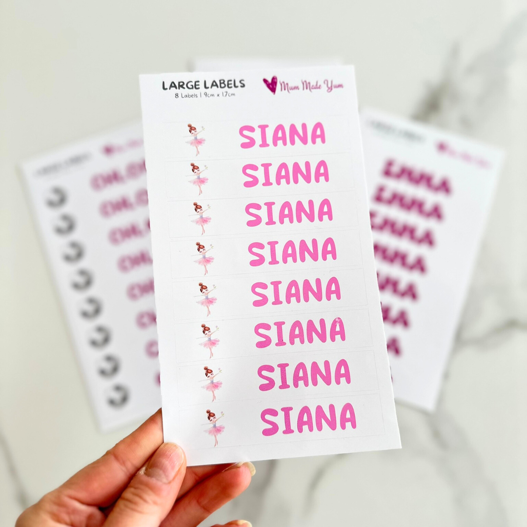 Custom Name Label Sheet - Large (8 Labels)