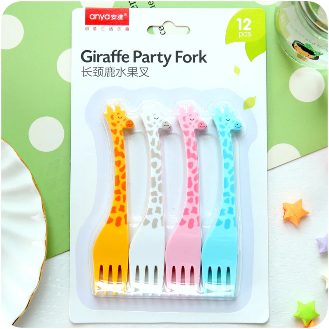 Food Forks - Giraffe (12 Pieces) lunchbox