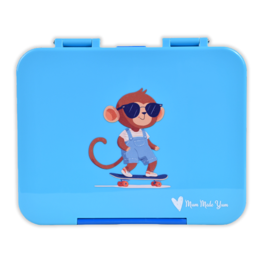 Bento Lunchbox (Large) - Light Blue Monkey
