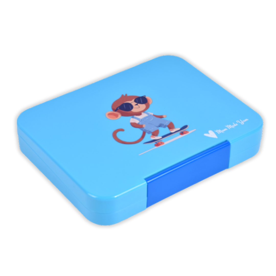 Bento Lunchbox (Large) - Light Blue Monkey
