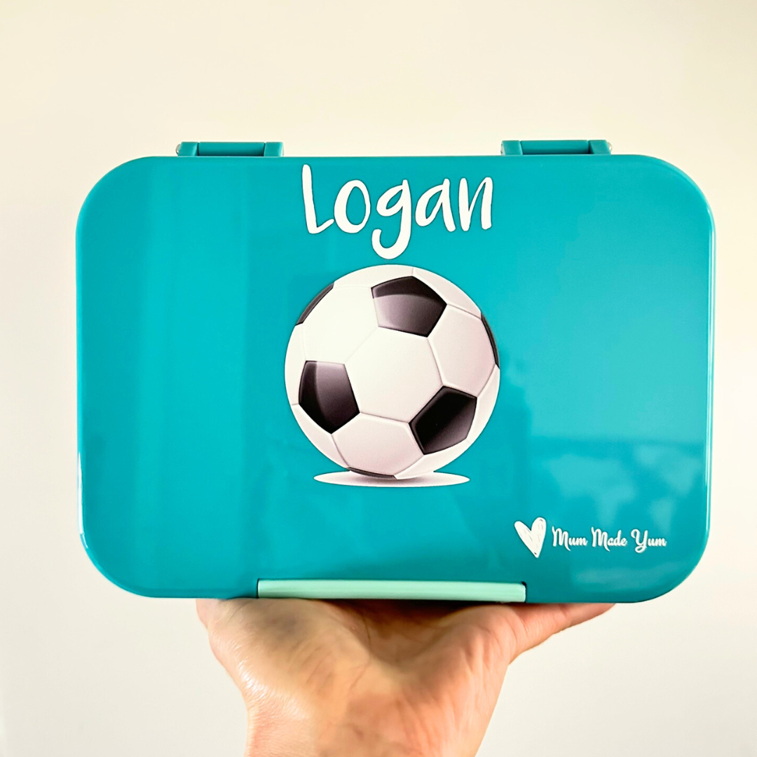 Bento Lunchbox (Medium) - Light Blue Soccer