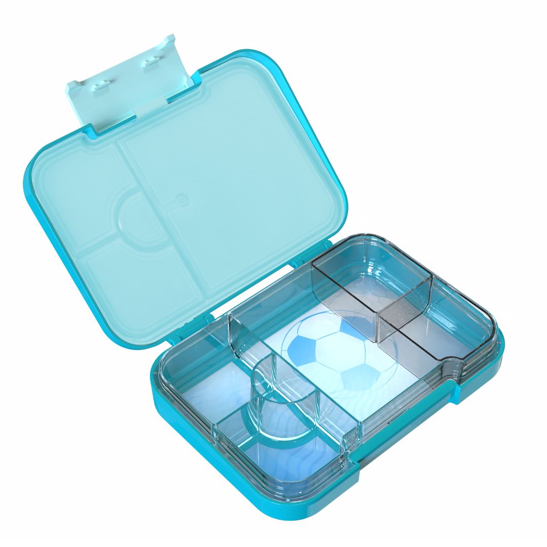 Bento Lunchbox (Medium) - Light Blue Soccer