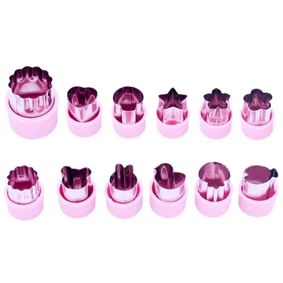 Fruit & Veggie Cutters - Light Pink - 12 Piece Set