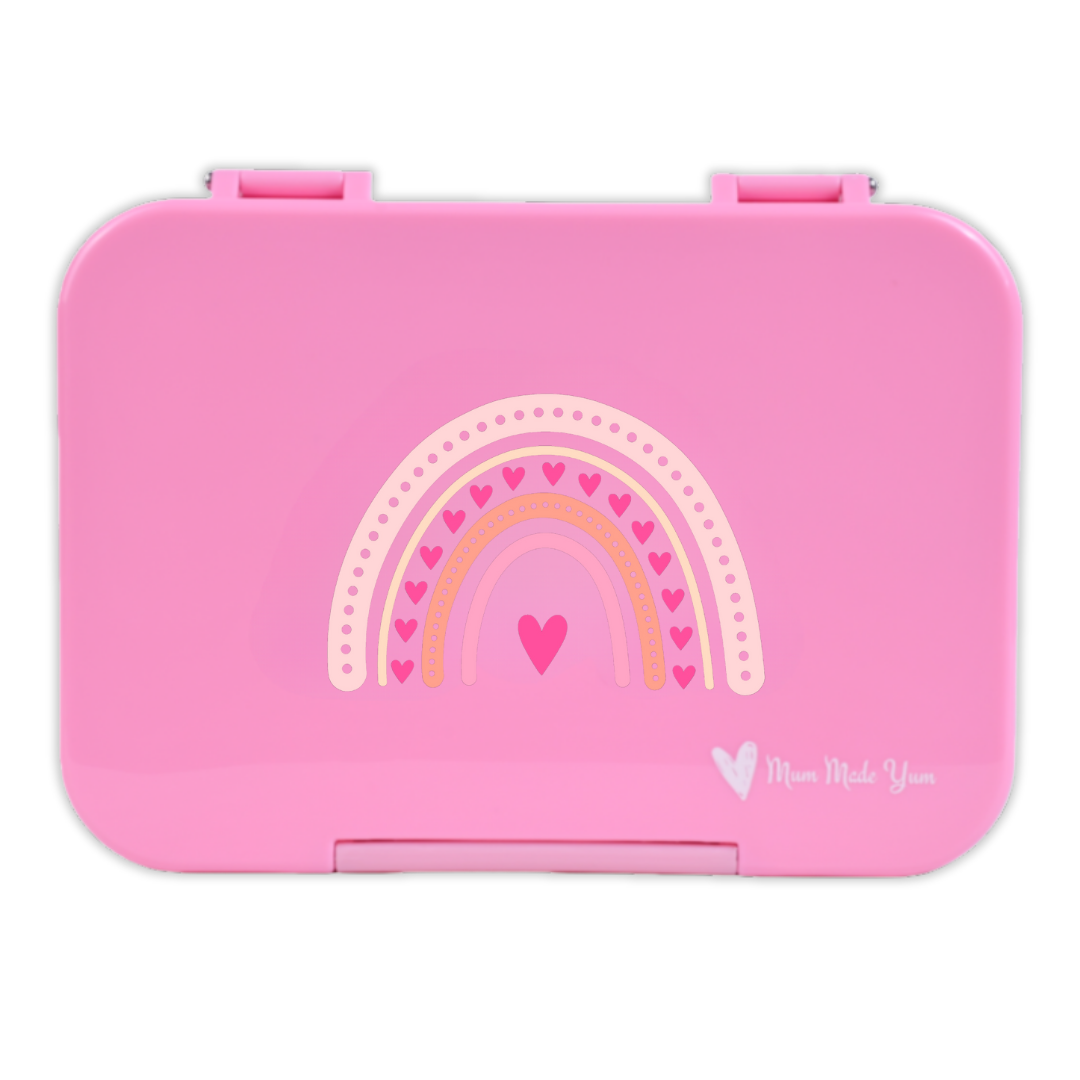 Bento Lunchbox (Medium) - Light Pink Rainbow Love