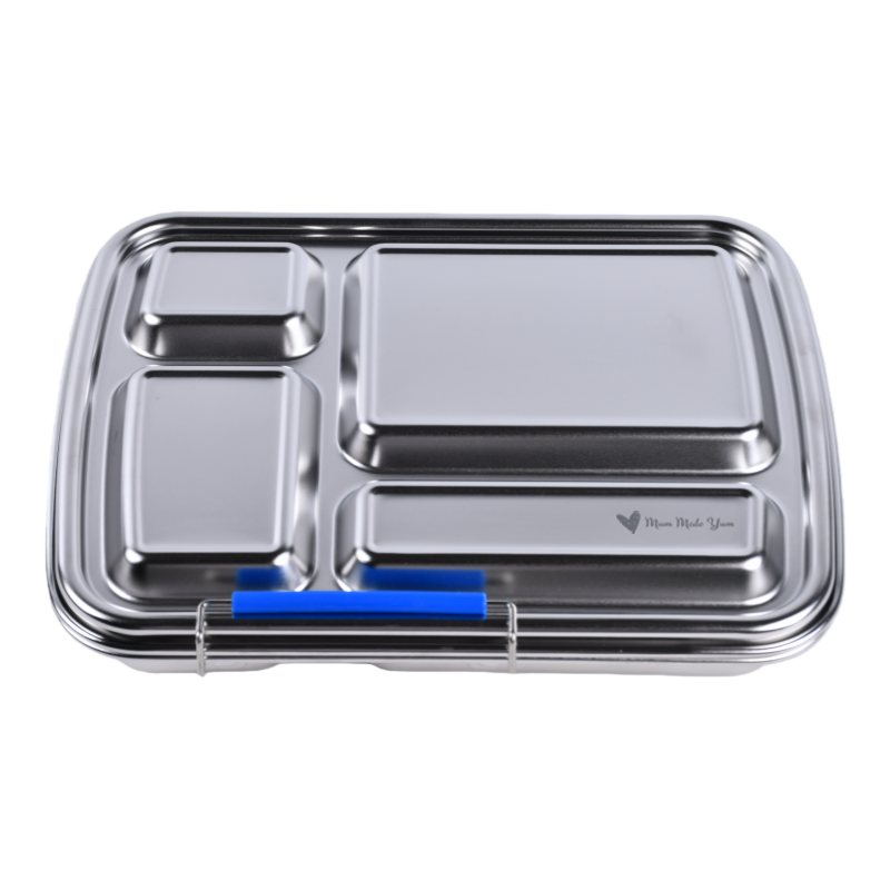 Mighty Stainless Steel 4-Compartment Lunchbox - Blue
