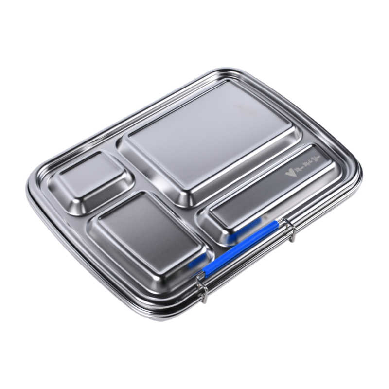 Mighty Stainless Steel 4-Compartment Lunchbox - Blue