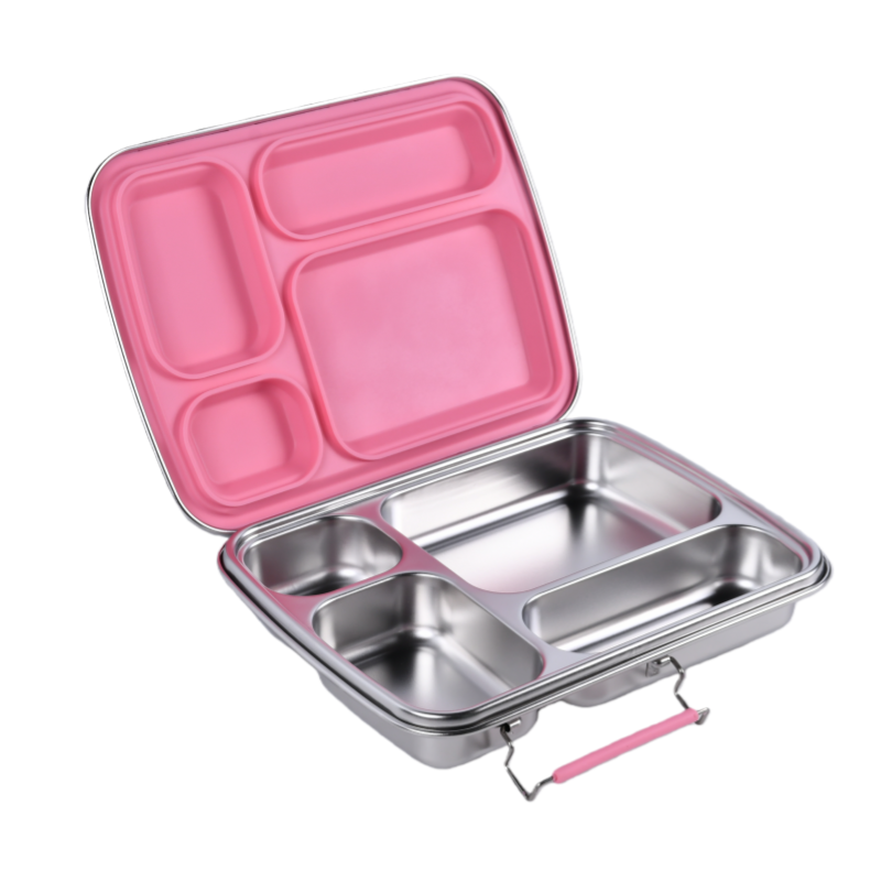 Mighty Stainless Steel 4-Compartment Lunchbox - Light Pink
