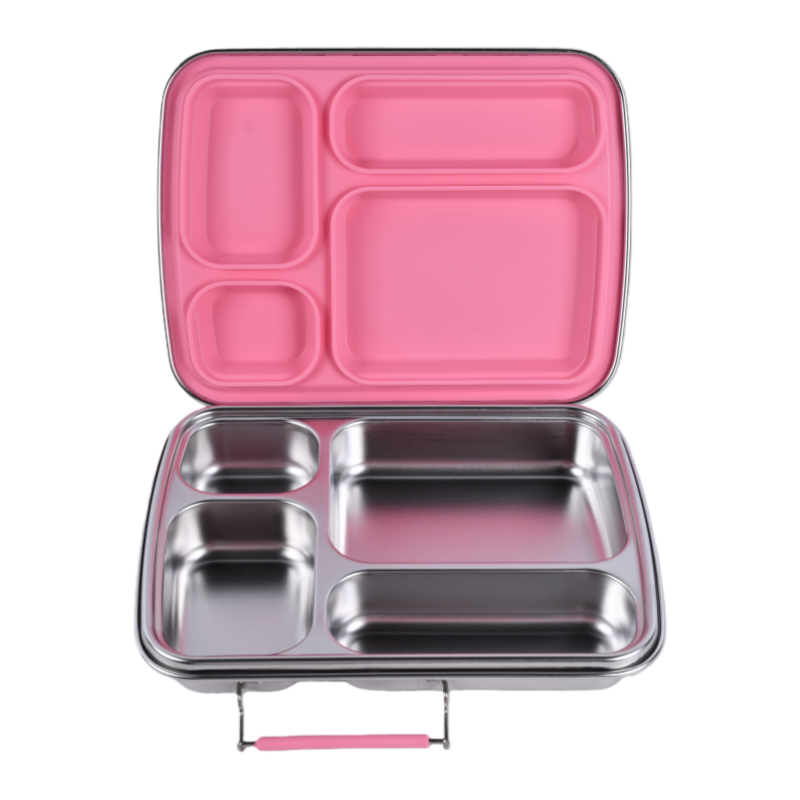 Mighty Stainless Steel 4-Compartment Lunchbox - Light Pink