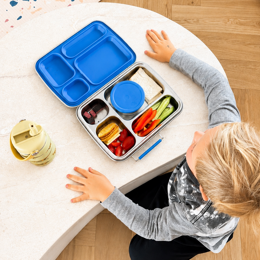 Mighty 4 Compartment Stainless Steel Blue Lunchbox UGC
