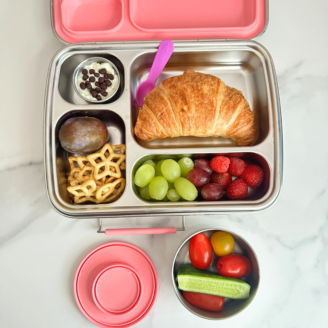 Mighty Stainless Steel 4-Compartment Lunchbox - Light Pink