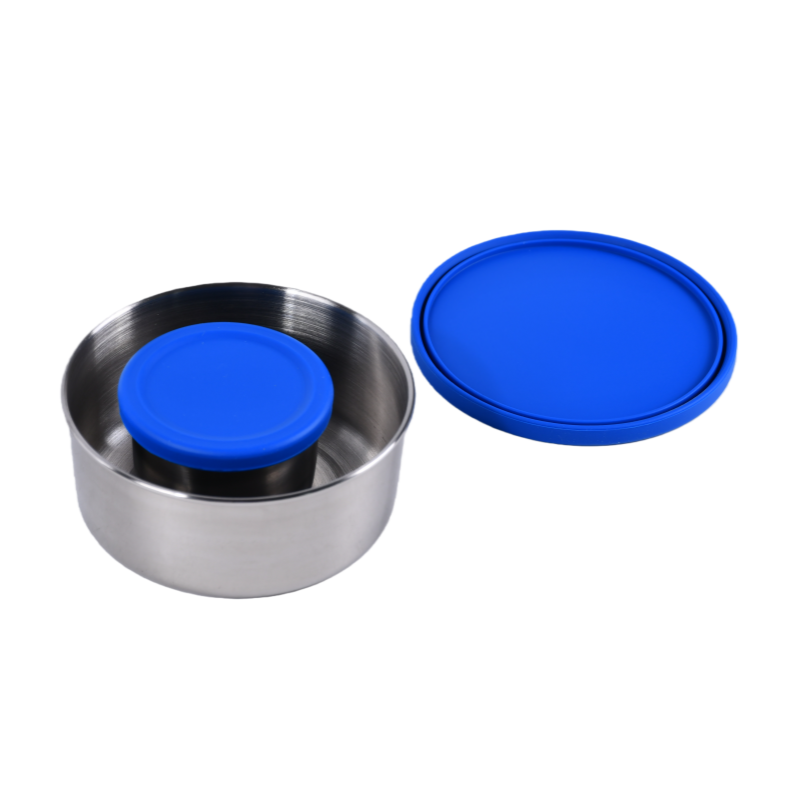 Mighty Minis Stainless Steel Round Containers – Set of 2 - Blue