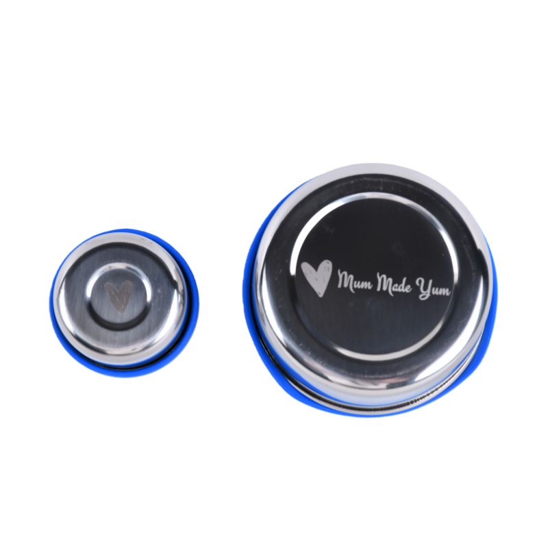 Mighty Minis Stainless Steel Round Containers – Set of 2 - Blue