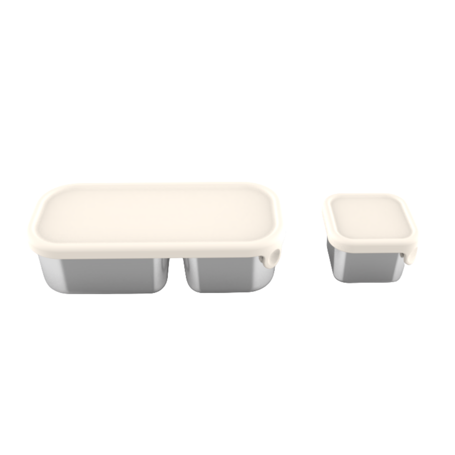 Mighty Minis Stainless Steel Containers – Set of 2 - Beige