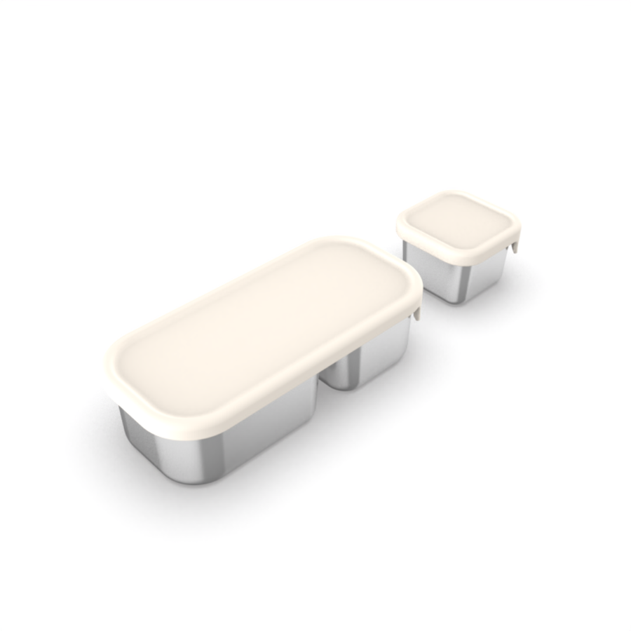 Mighty Minis Stainless Steel Containers – Set of 2 - Beige