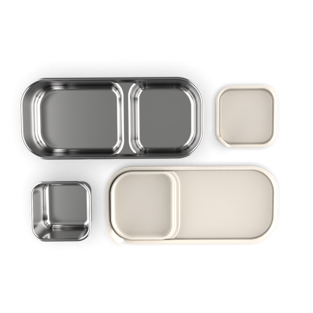 Mighty Minis Stainless Steel Containers – Set of 2 - Beige