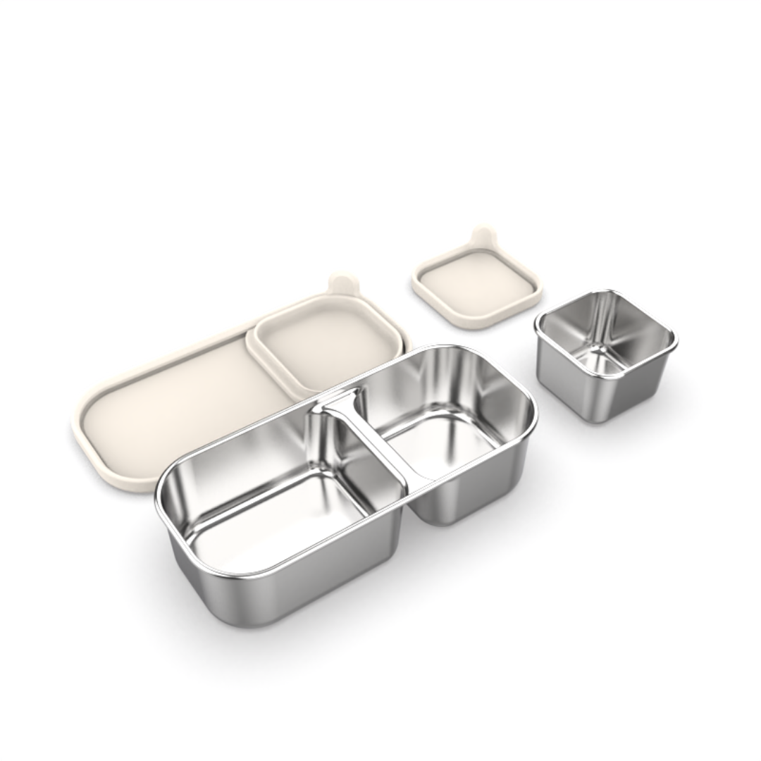 Mighty Minis Stainless Steel Containers – Set of 2 - Beige
