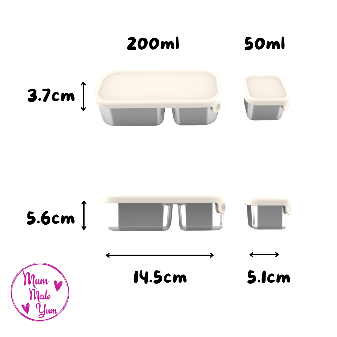 Mighty Minis Stainless Steel Containers – Set of 2 - Beige
