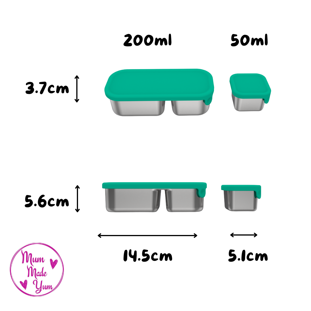 Mighty Minis Stainless Steel Containers – Set of 2 - Green