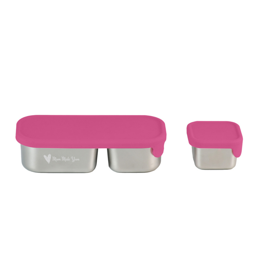 Mighty Minis Stainless Steel Containers – Set of 2 - Pink