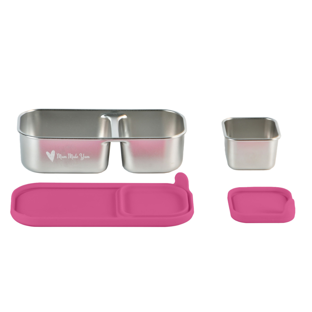 Mighty Minis Stainless Steel Containers – Set of 2 - Pink