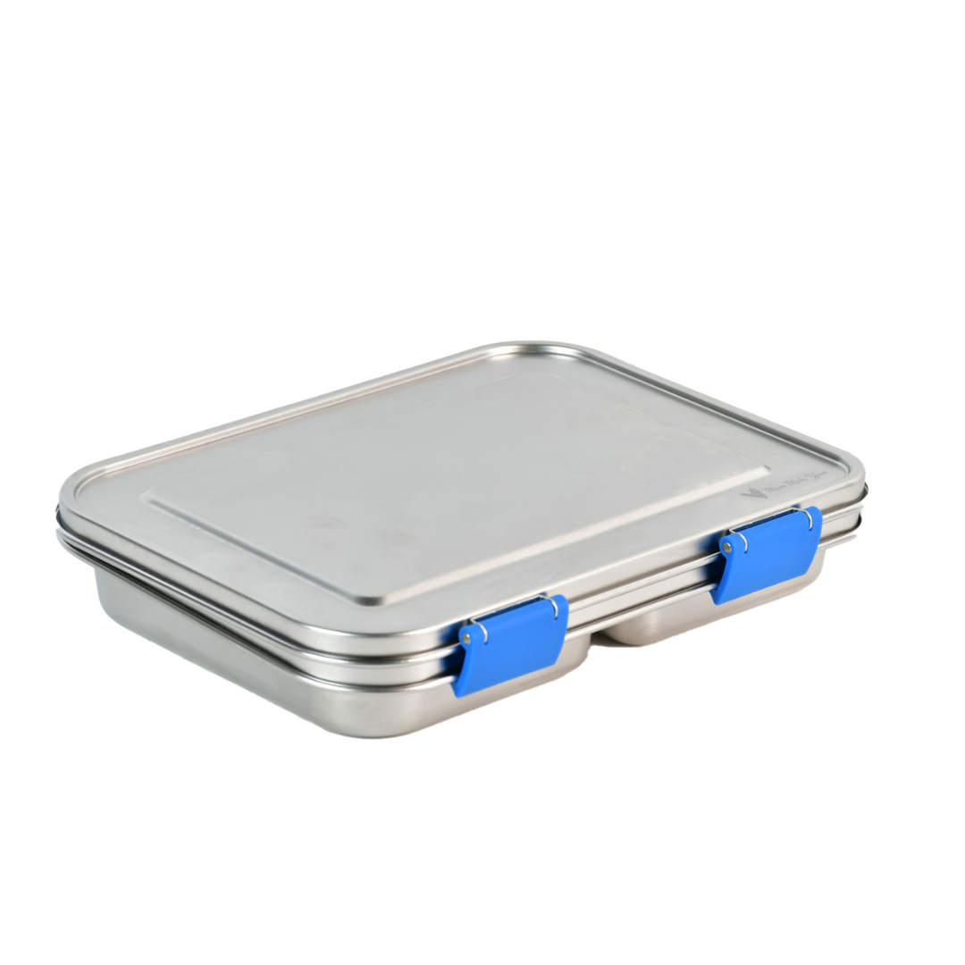 Mighty Stainless Steel 3-Compartment Lunchbox - Blue