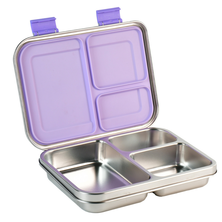 Mighty Stainless Steel 3-Compartment Lunchbox - Lilac