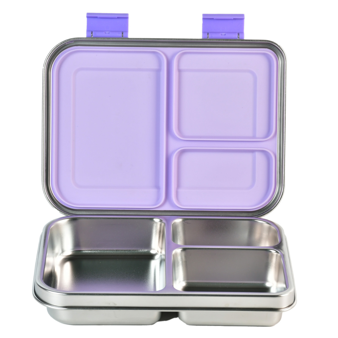 Mighty Stainless Steel 3-Compartment Lunchbox - Lilac