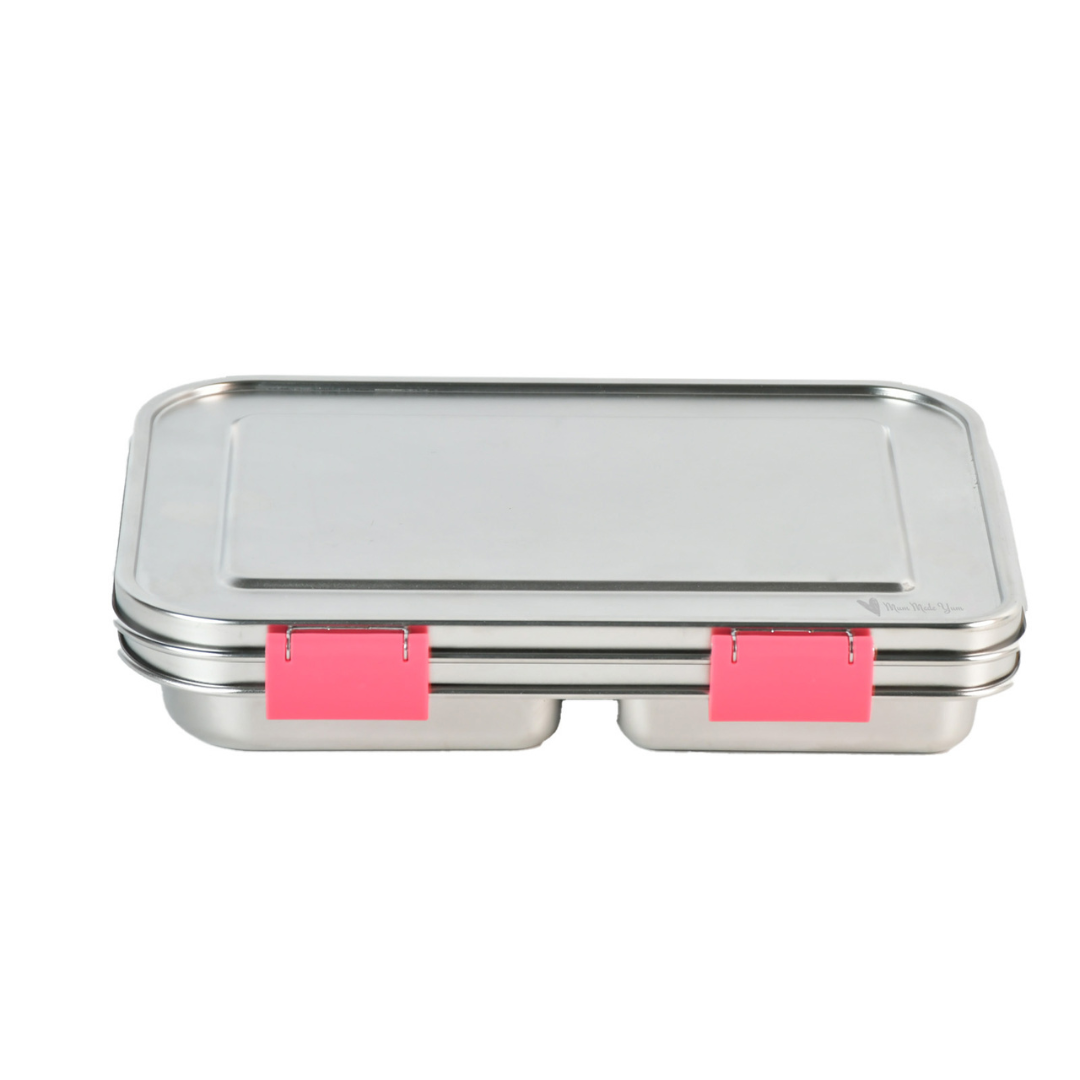 Mighty Stainless Steel 3-Compartment Lunchbox - Pink