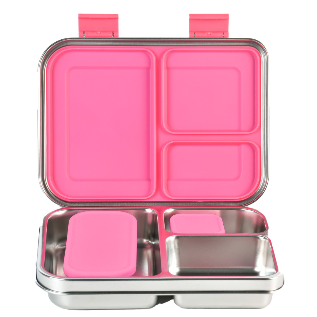 Mighty Stainless Steel 3-Compartment Lunchbox - Pink