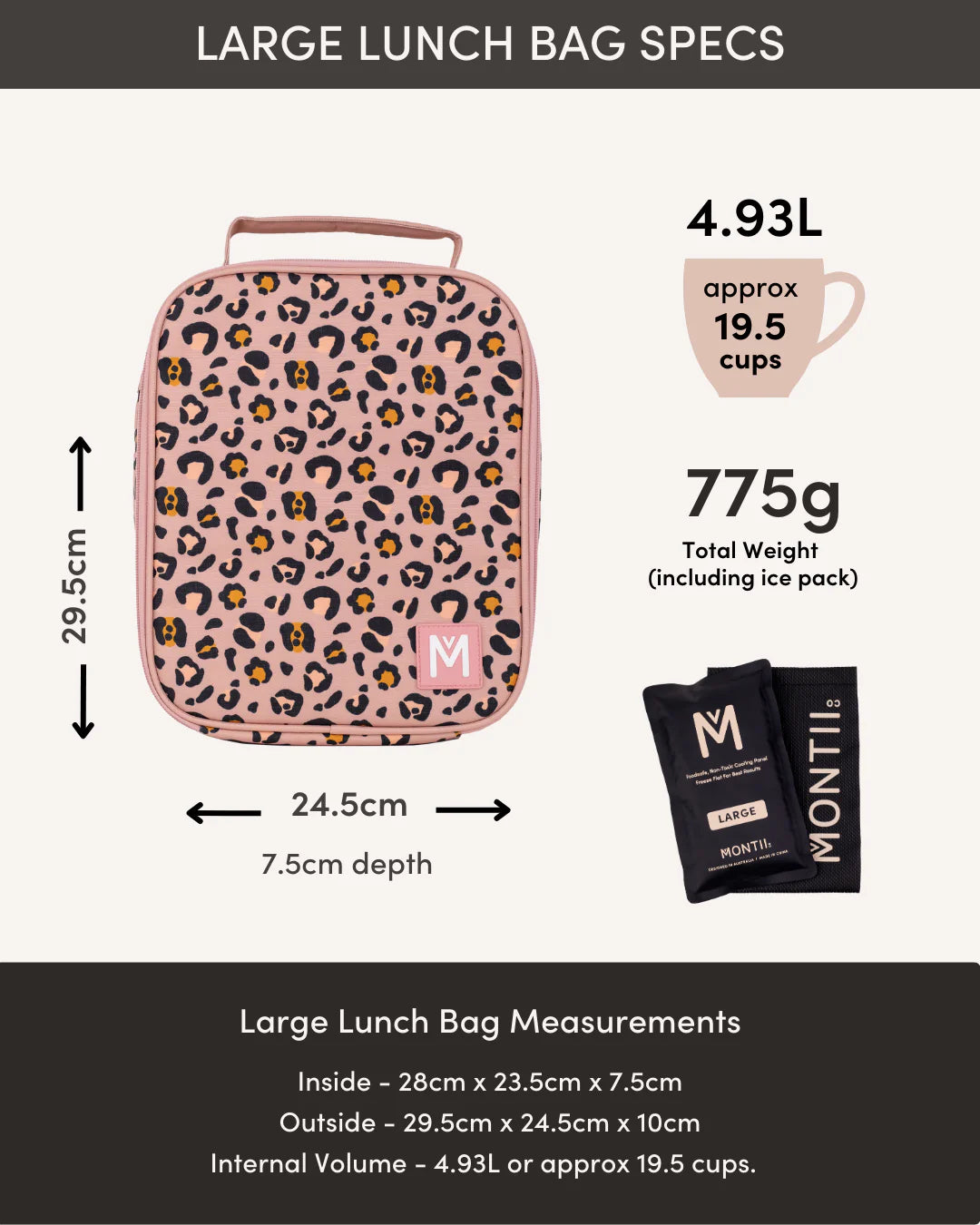 MontiiCo Large Insulated Lunch Bag - Unicorn Magic