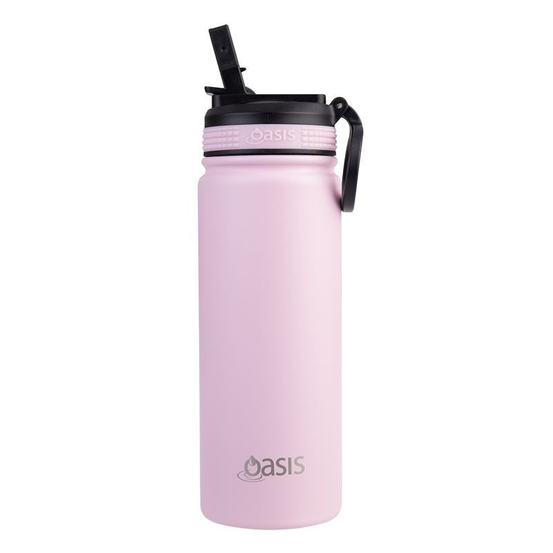 Oasis Stainless Steel Insulated Sipper Drink Bottle 550ml - Carnation Pink