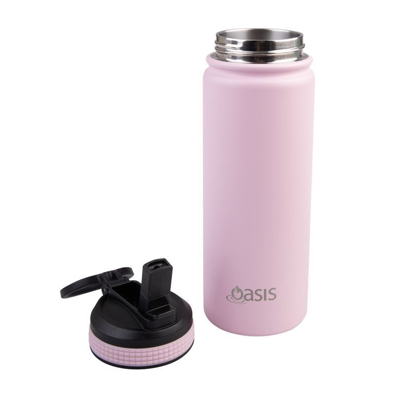 Oasis Stainless Steel Insulated Sipper Drink Bottle 550ml - Carnation Pink