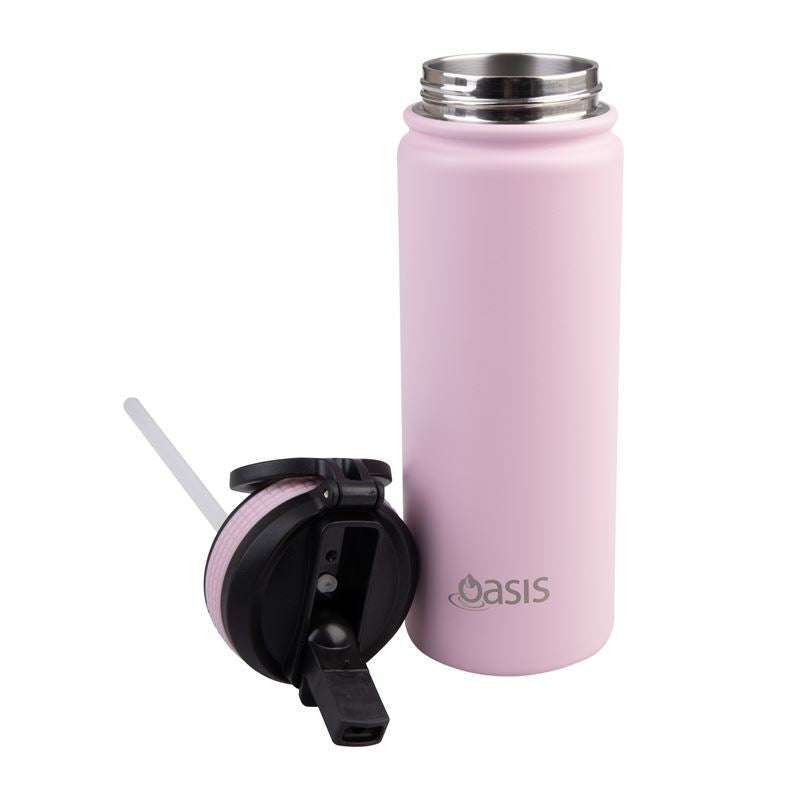 Oasis Stainless Steel Insulated Sipper Drink Bottle 550ml - Carnation Pink