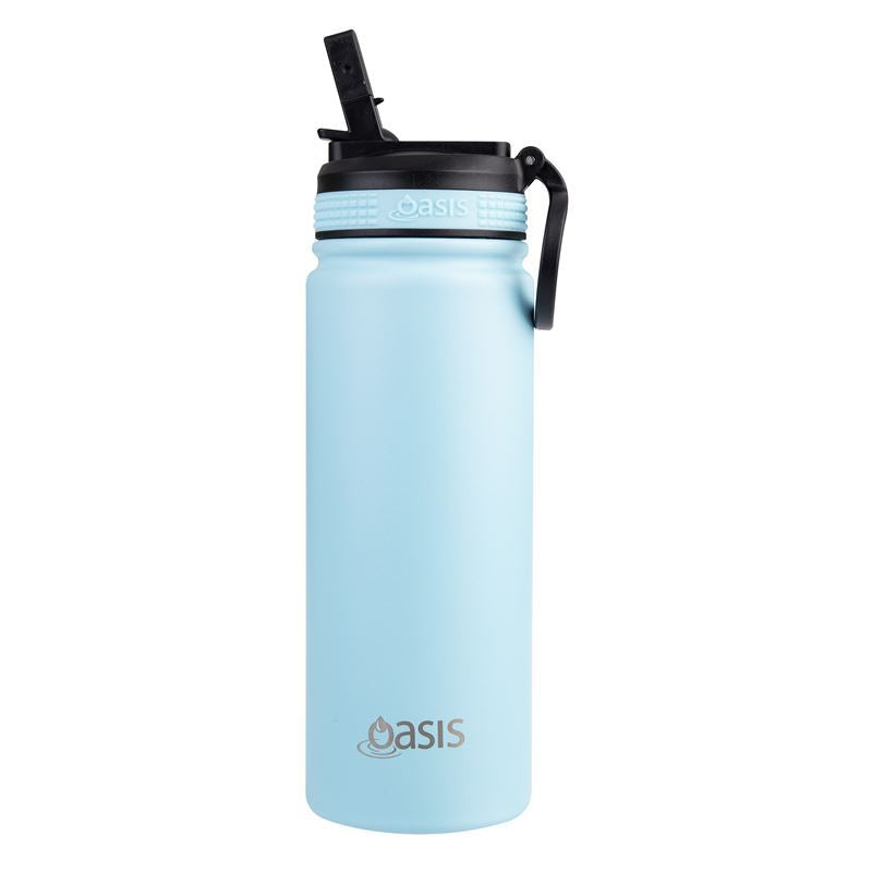 Oasis Stainless Steel Insulated Sipper Drink Bottle 550ml - Neon Pink