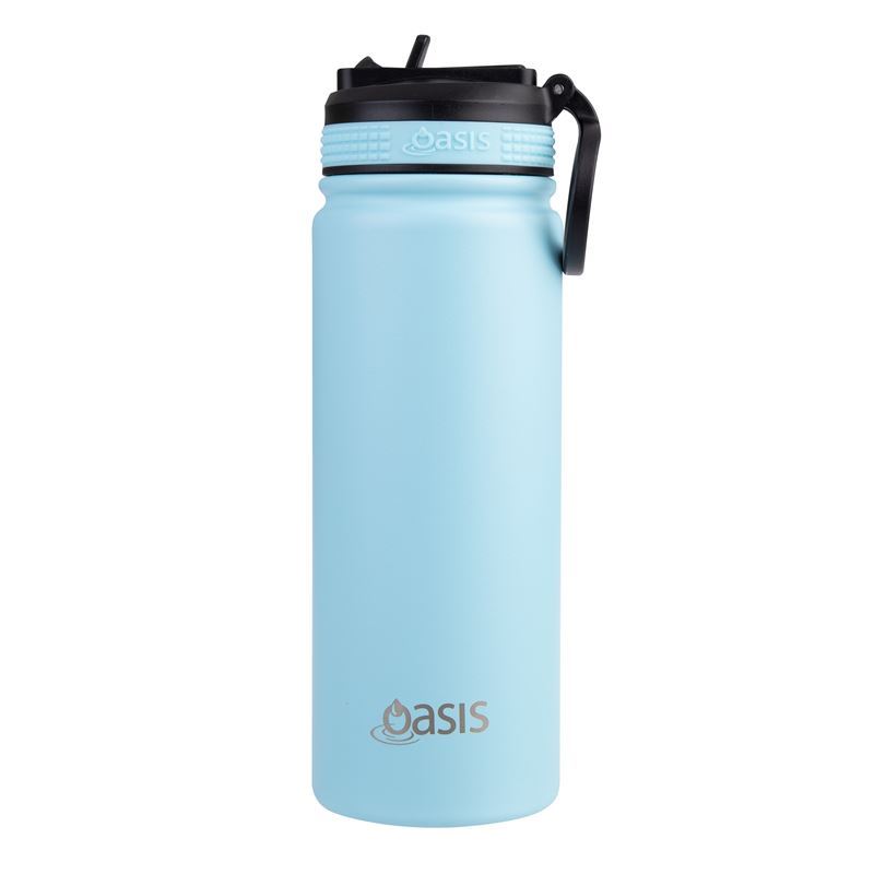 Oasis Stainless Steel Insulated Sipper Drink Bottle 550ml - Neon Pink