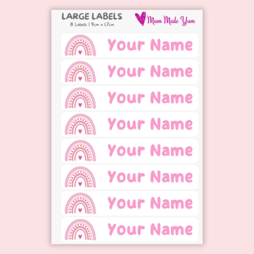 Personalised Custom Name Label Sheet - Large (8 Labels)